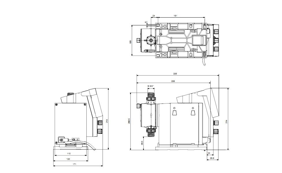 Bản vẽ máy bơm màng Gundfos DDA 12-10