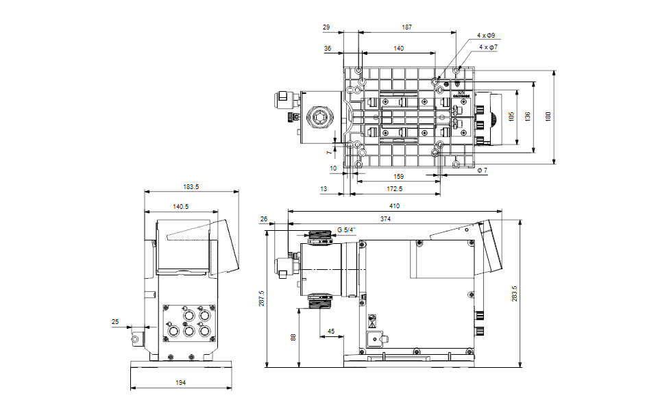 Bản vẽ máy bơm màng Gundfos DDA 200-4